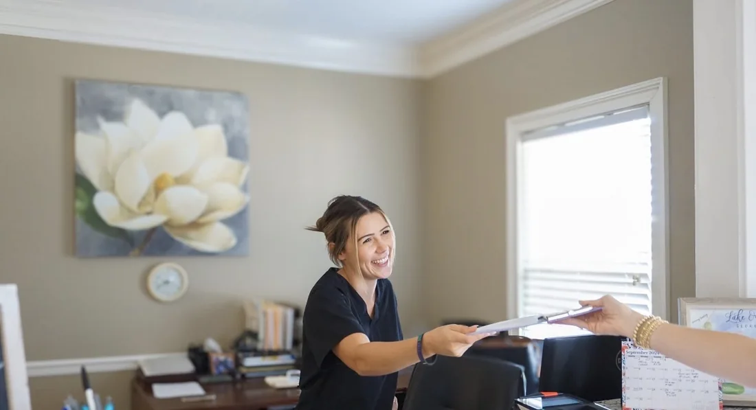 A warm welcome at the Magnolia Medical Group front desk in Eatonton, GA
